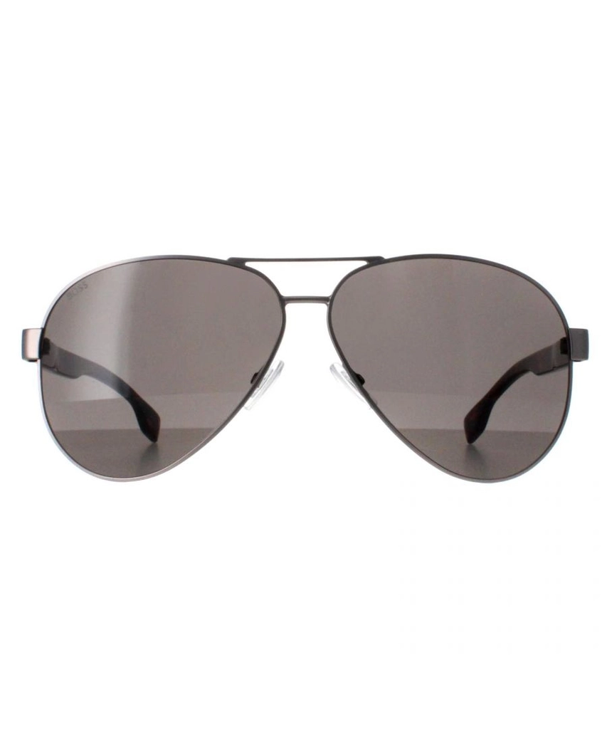 Hugo Boss Aviator Mens Matte Ruthenium Grey Brown 1560/O/S Metal - One Size